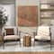 Brown Banana Leaf Handmade Linear Wrapped Accent Table with Navy Stripes